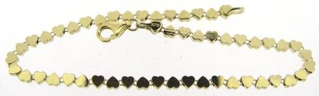 9ct Yellow Gold Heart Link Bracelet