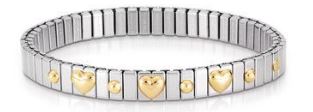 Nomination Extension Stainless Steel & Yellow Gold Hearts Bracelet