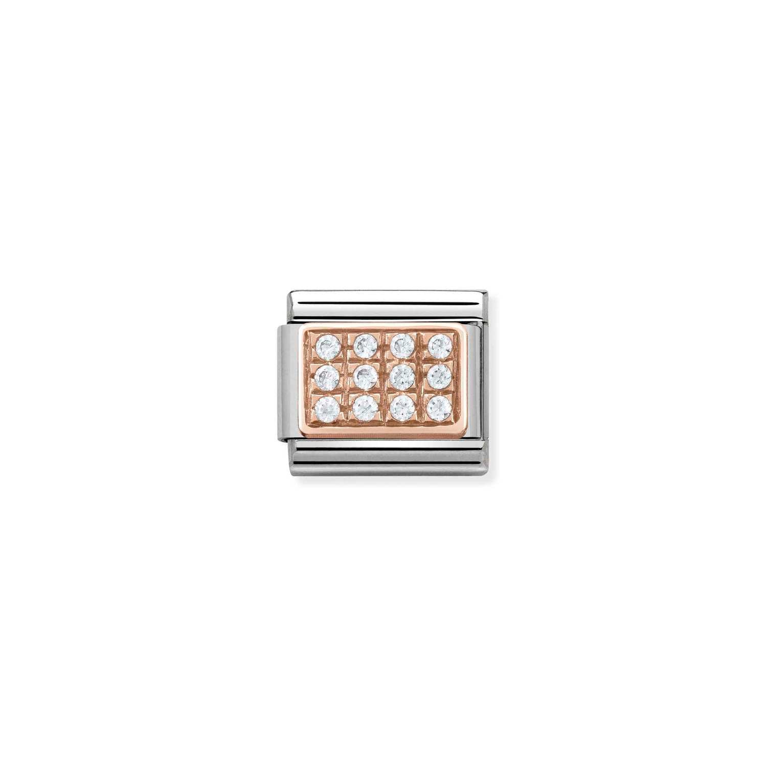 Nomination Composable Classic Pave Rose Gold and White CZ Link