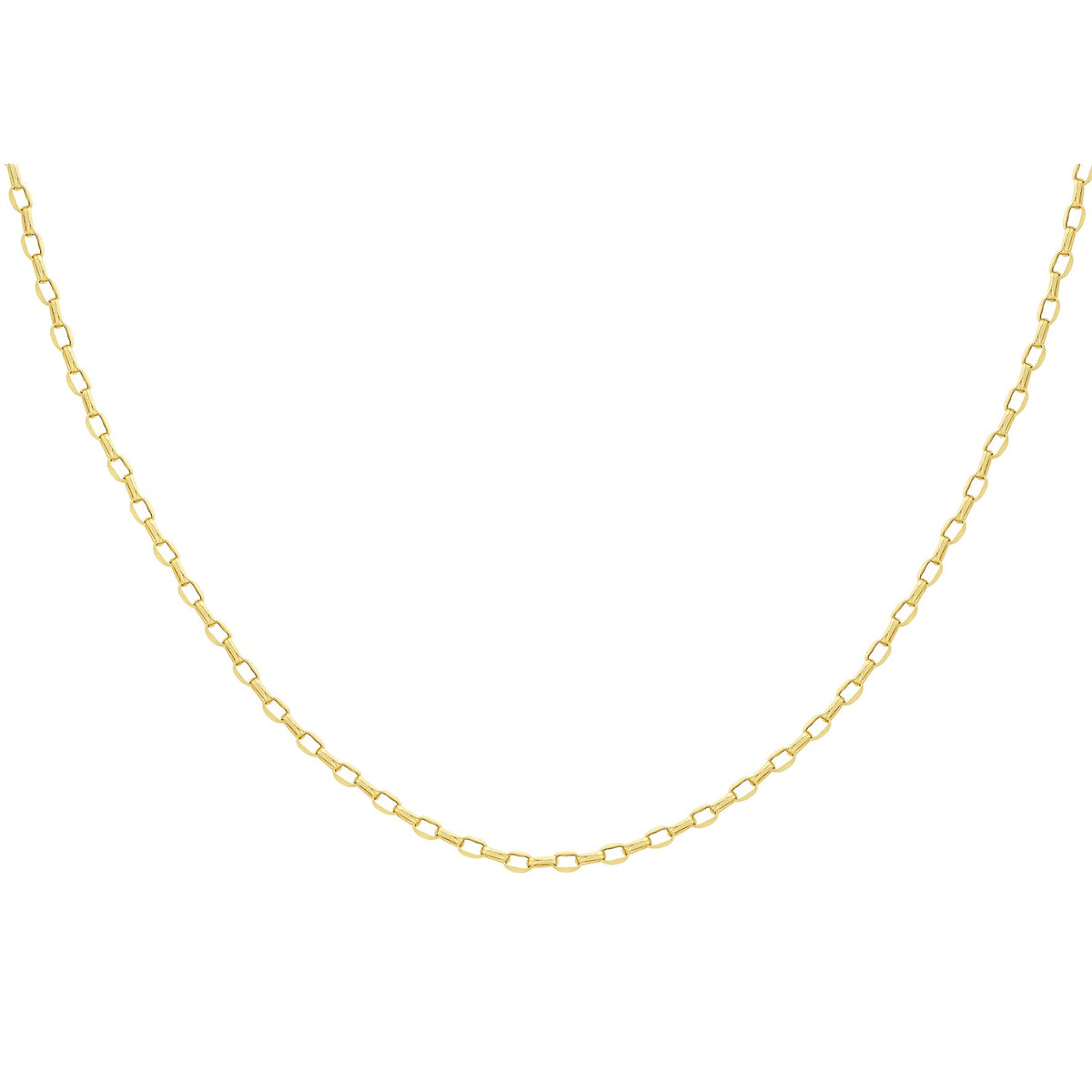 9ct Yellow Gold Diamond Cut Oval Belcher Chain 20'
