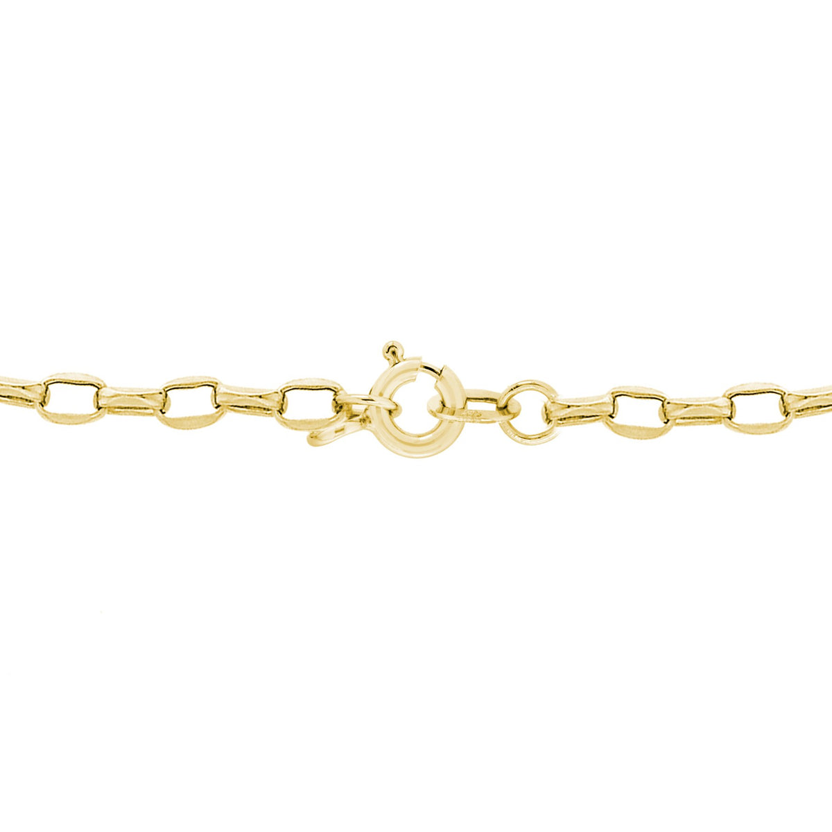 9ct Yellow Gold Diamond Cut Oval Belcher Chain 20'