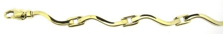 Vintage 9ct Yellow Gold Curved Bar Link Bracelet 7.5'