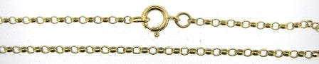 Vintage 9ct Yellow Gold Oval Belcher Link Chain 18'
