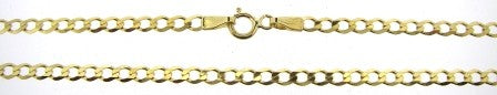 Vintage 9ct Yellow Gold Curb Link Chain 20'
