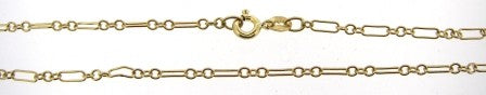 Vintage 9ct Yellow Gold Fancy Link Chain 18.5'