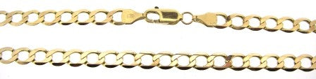 Vintage 9ct Yellow Gold Curb Link Chain 19'