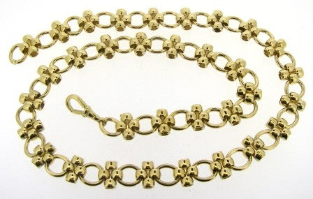 Vintage 9ct Yellow Gold Fancy Link Necklet 20'