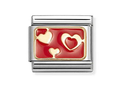 Nomination Composable Classic Red Hearts Link