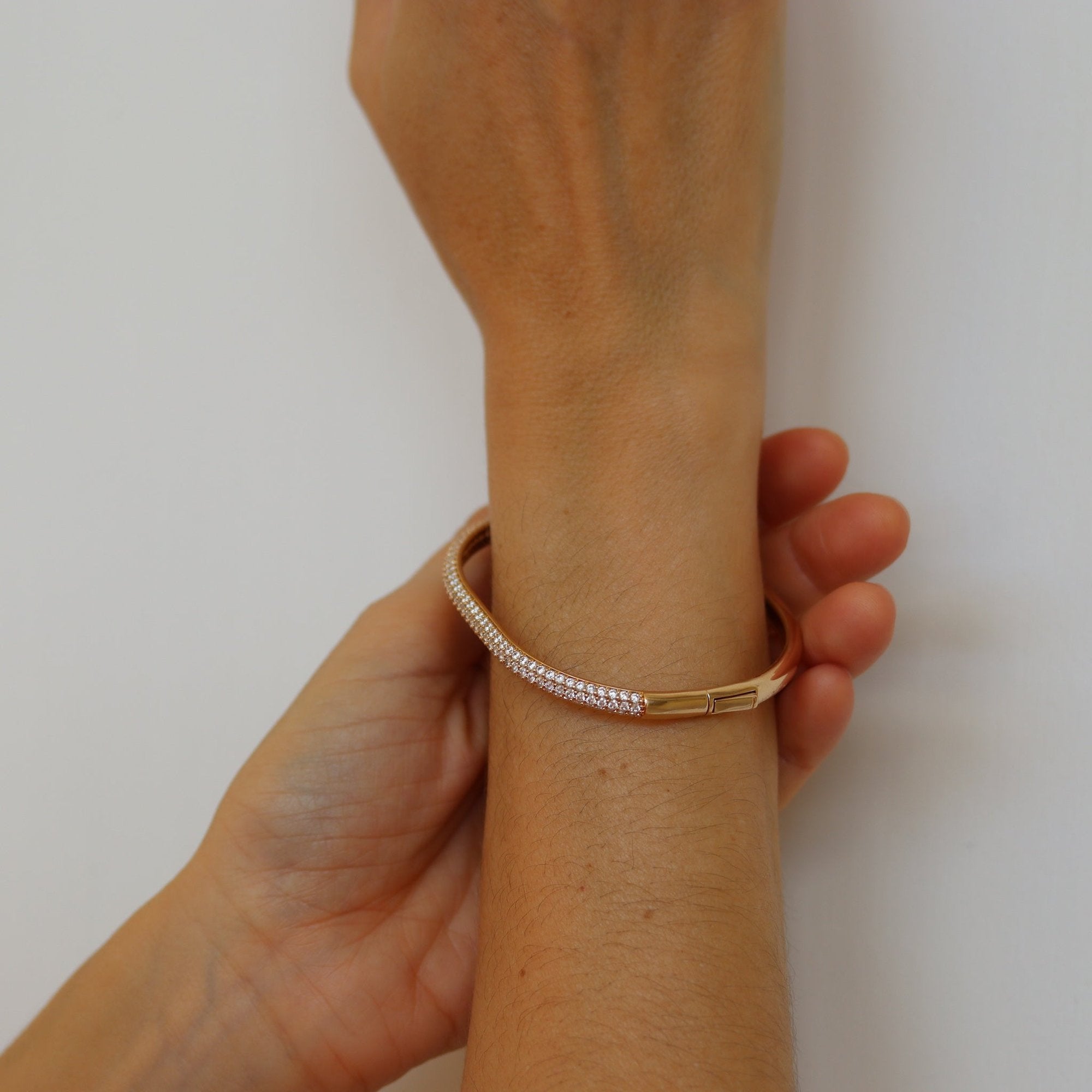 Only Girl - Yellow Gold Plated CZ Bangle