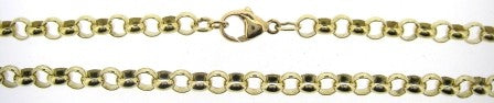 Vintage 9ct Yellow Gold Round Belcher Link Chain 30'
