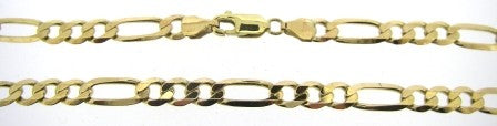 Vintage 9ct Yellow Gold Figaro Link Chain 20.5'