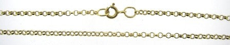 Vintage 9ct Yellow Gold Round Belcher Link Chain 22'