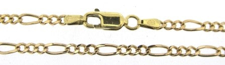 Vintage 9ct Rose Gold Figaro Link Chain 20'
