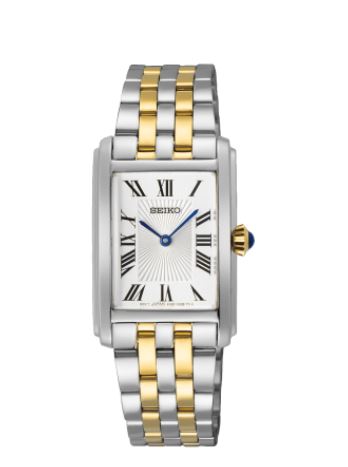 Seiko Ladies Conceptual Quartz Watch 22.2mm White Dial with Black Roman Numerals on Two-Tone Bracelet