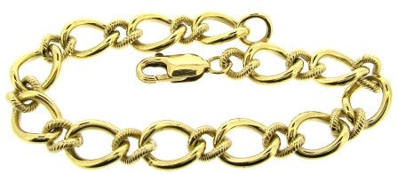 Vintage 9ct Yellow Gold Fancy Curb Link Bracelet 8'