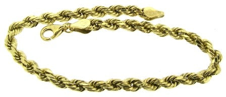 Vintage 10ct Yellow Gold Rope Link Bracelet 8.5'