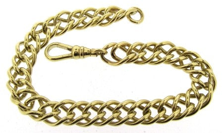 Vintage 9ct Yellow Gold Double Curb Link Bracelet 7.75'