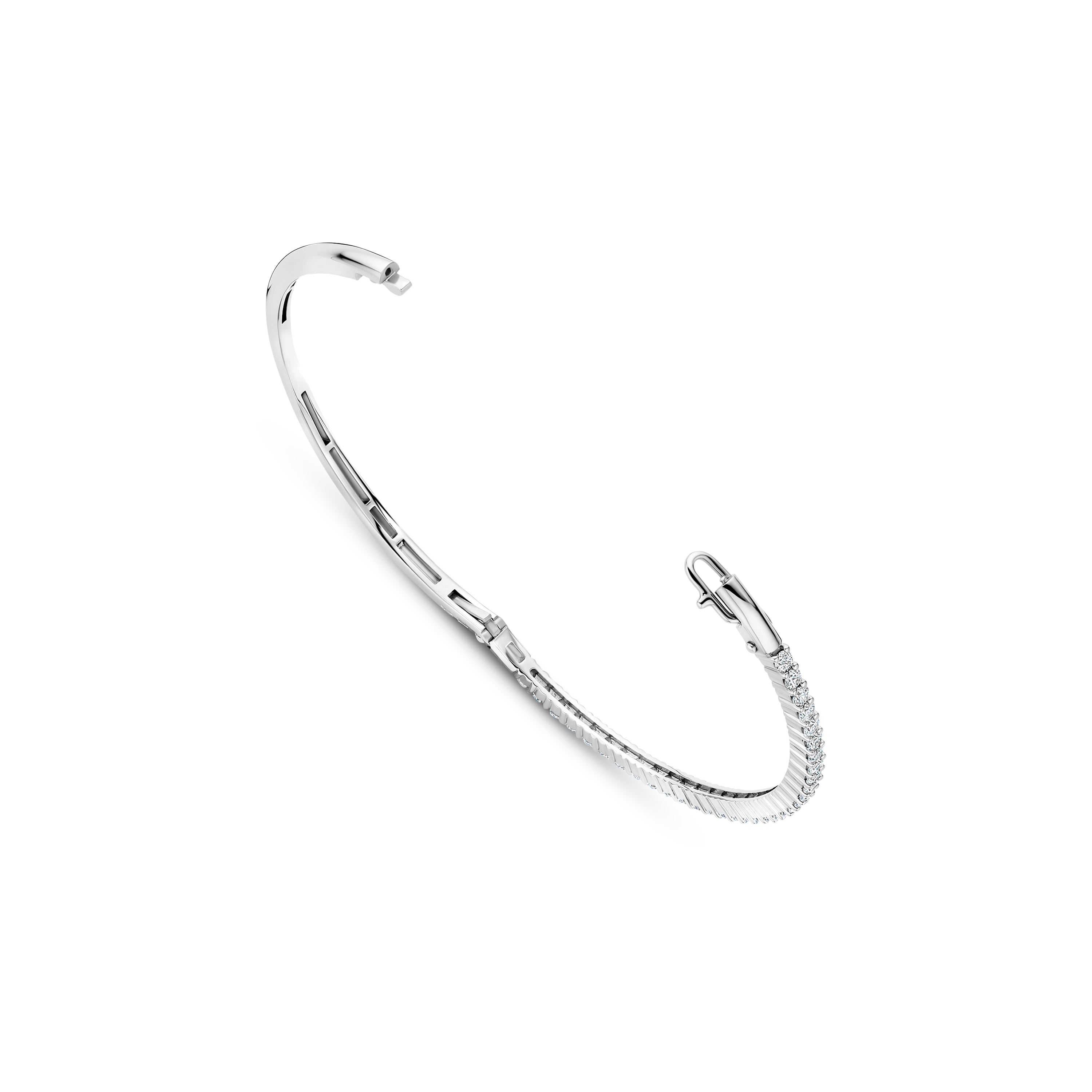 Ti Sento Sterling Silver Cubic Zirconia Bangle - M