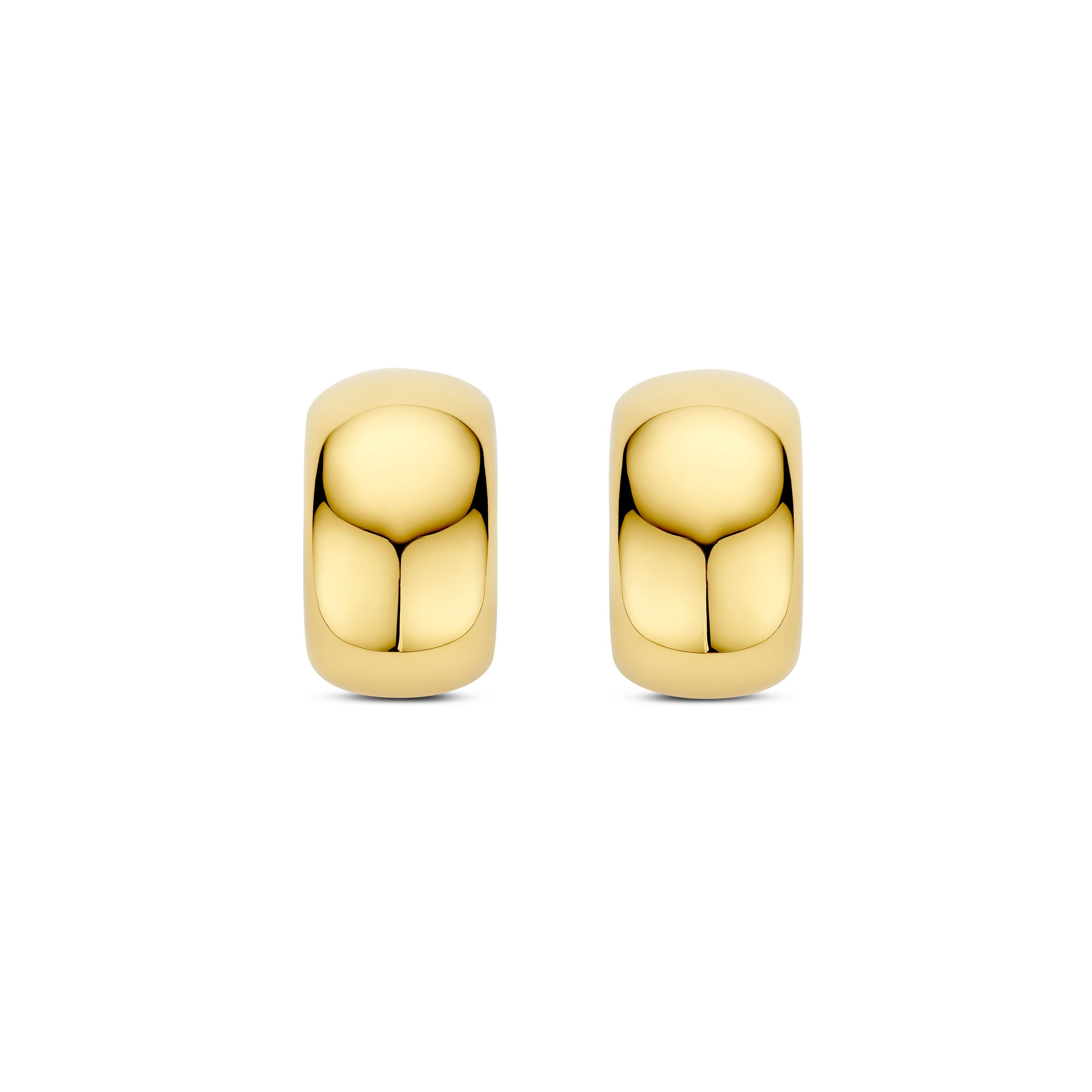 Ti Sento Sterling Silver & Yellow Gold Plated Chunky Half Hoop Stud Earrings