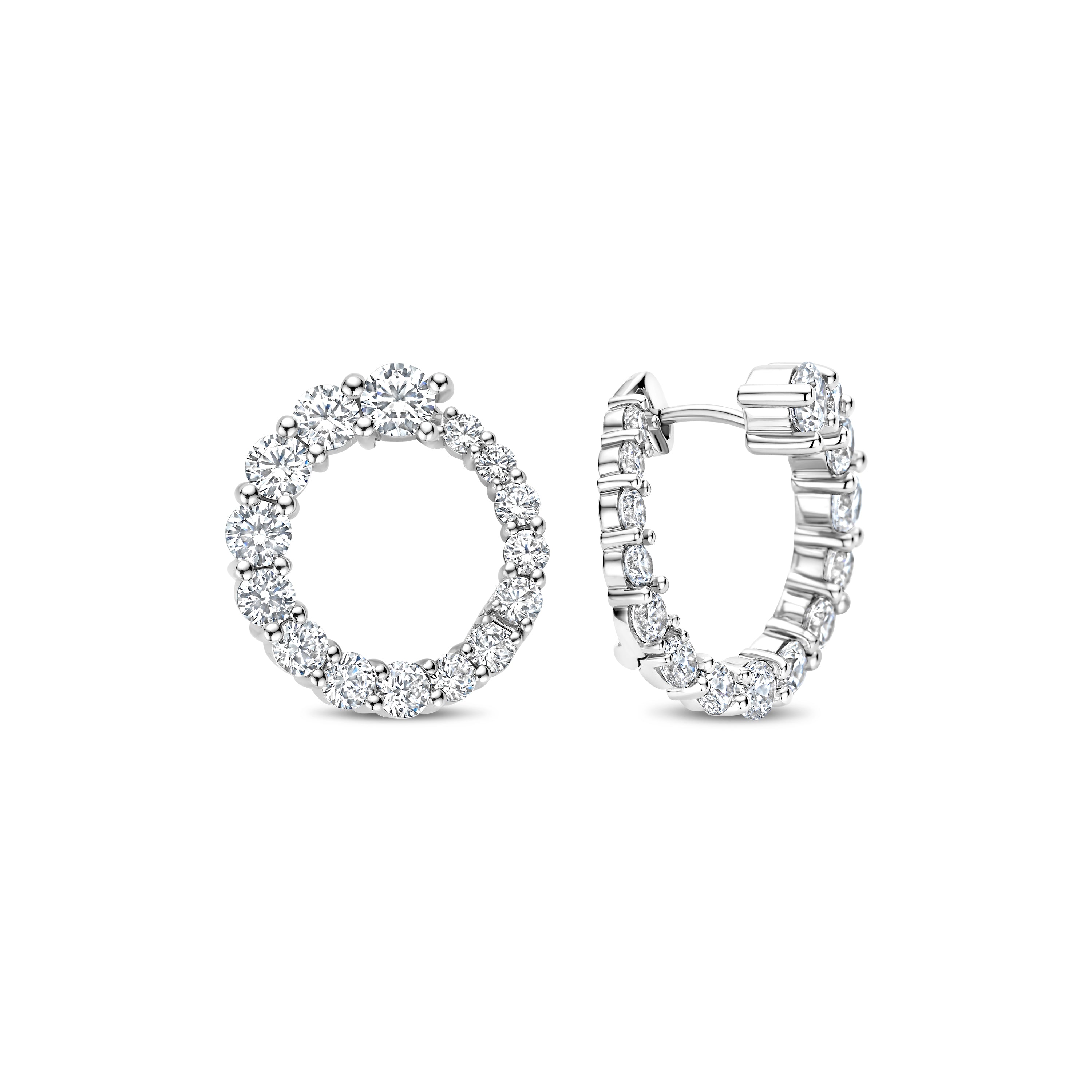 Ti Sento Sterling Silver Cubic Zirconia Twist Hoop Earrings 22mm