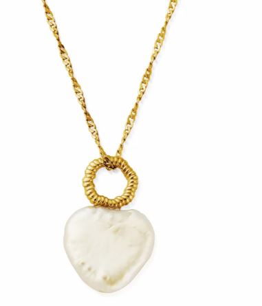 ChloBo Sterling Silver Yellow Gold Plated Tiny Twisted Rope Chain Lucky Pearl Necklace 40-45cm