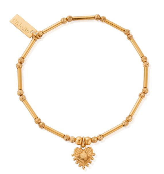 ChloBo Sterling Silver Yellow Gold Plated Dainty Moon Cut Sparkle Glowing Beauty Bracelet