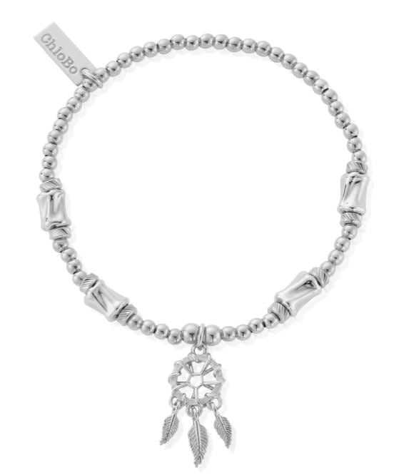 ChloBo Sterling Silver Cute Charm Chunky Twist Dream Catcher Bracelet