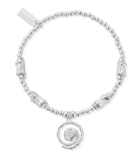 ChloBo Sterling Silver Cute Charm Chunky Twist Spiral Of Love Bracelet