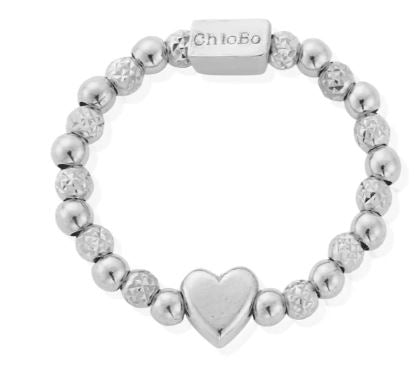 ChloBo Sterling Silver Inset Heart Ring Inset Heart Ring - M