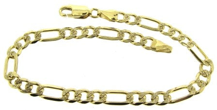 Vintage The Vinyage Collection - 9ct Yellow And White Gold Figaro Link Bracelet 7.5'
