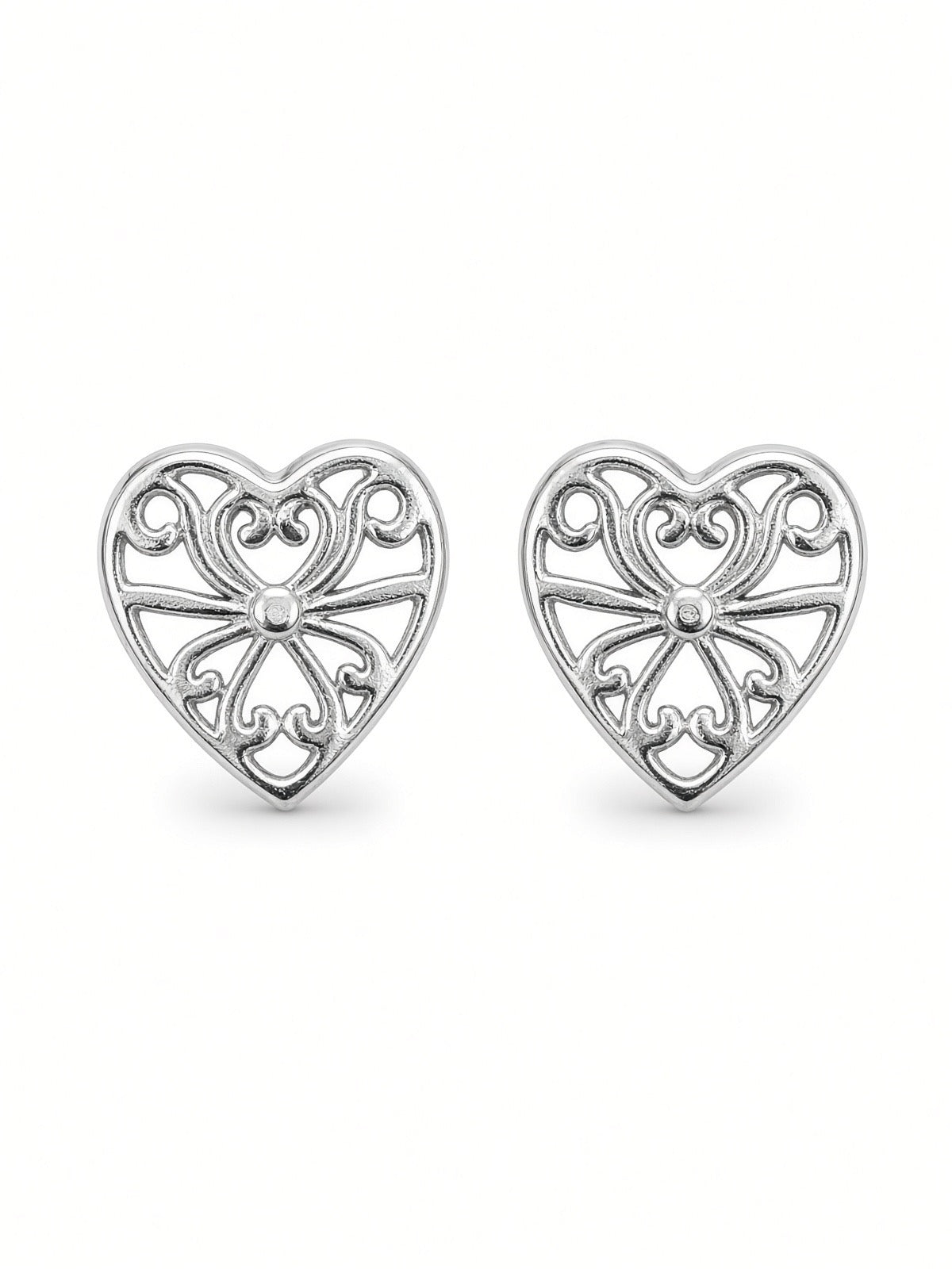 Sterling Silver Heart Stud Earrings
