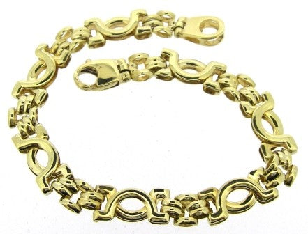 Vintage 9ct Yellow Gold Fancy Link Bracelet 7.5'