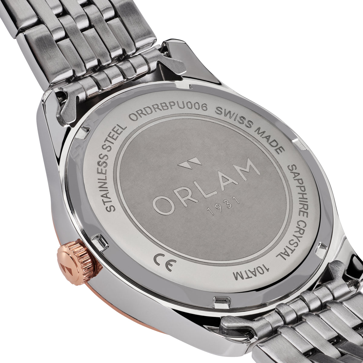 Orlam Pulse 40mm Silver Dial Two-Tone Bracelet Quartz Mens Watch