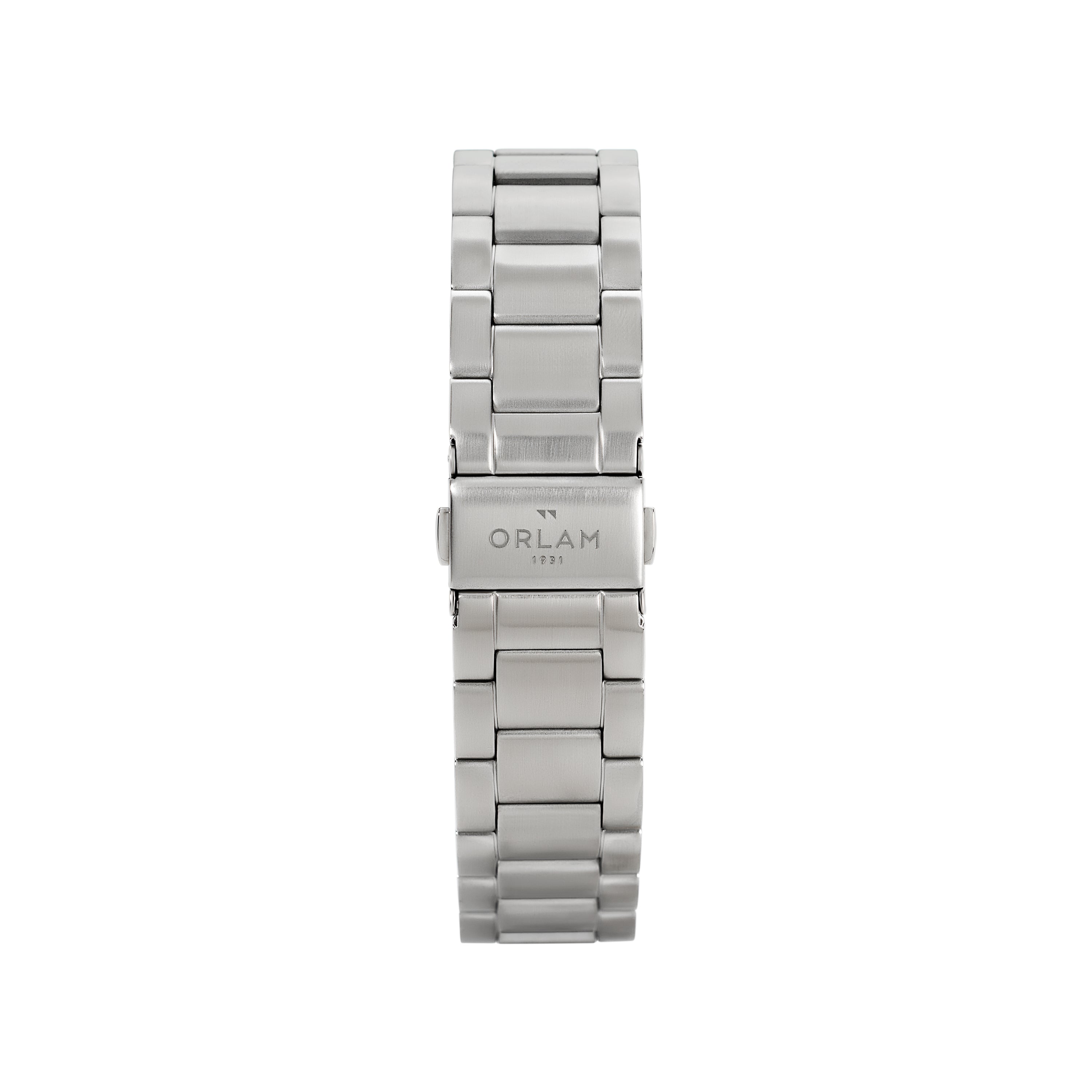Orlam Crepuscule 41mm Black Dial Stainless Steel Bracelet Quartz Mens Watch