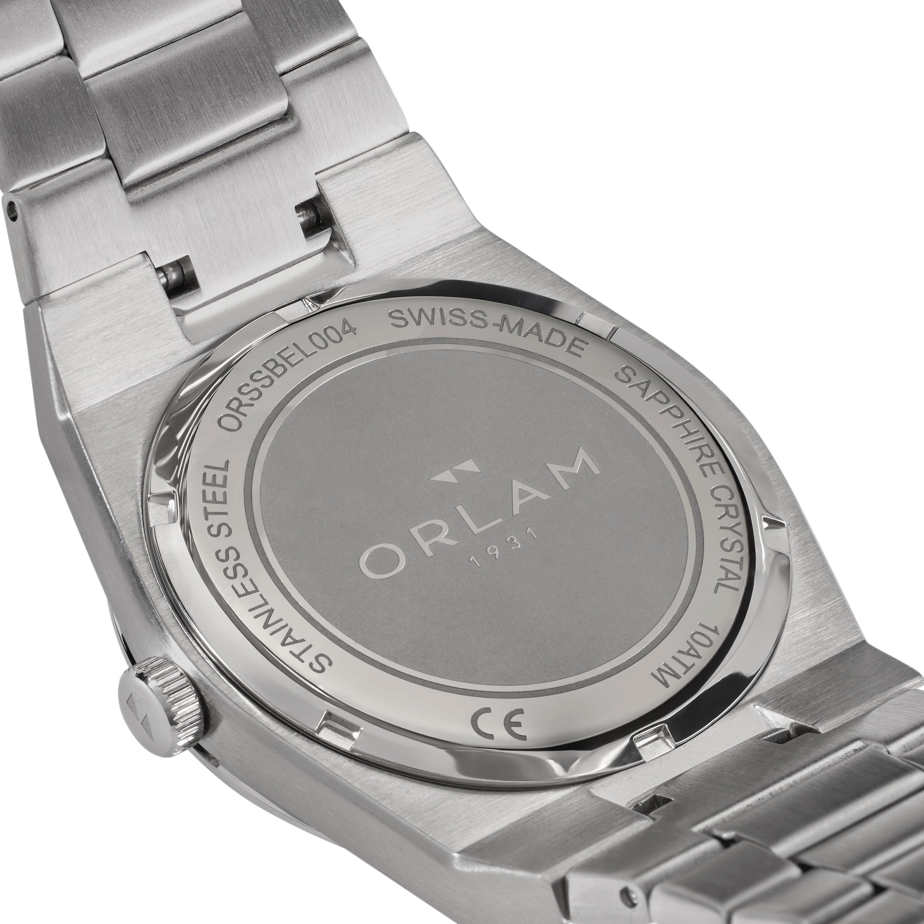 Orlam Elan 41mm White Dial Stainless Steel Bracelet Quartz Mens Watch