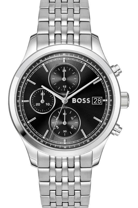Hugo Boss Gents Stratus Quartz Chronograph Watch 41mm Black Dial