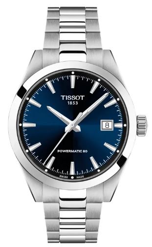 Tissot Gents Gentleman Powermatic 80 Watch 38mm Blue Dial