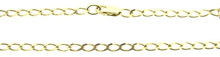 Vintage 9ct Yellow Gold Curb Link Chain 18'