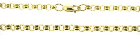 Vintage 9ct Yellow Gold Round Belcher Link Chain 24'