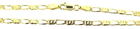 Vintage 9ct Yellow Gold Figaro Link Chain 24'
