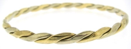Vintage 9ct Yellow Gold Plait Style Bangle