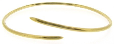 Vintage 9ct Yellow Gold Crossover Plain Bangle