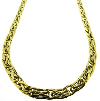 Vintage 18ct Yellow And White Gold Graduated Fancy Link Chain 17.75'