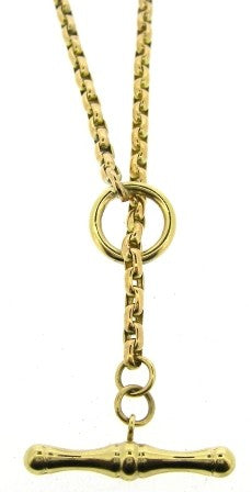 Vintage 9ct Yellow Gold Cable Link T/Bar Chain 20'