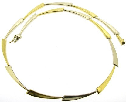 Vintage 9ct Yellow And White Gold Plain Necklet