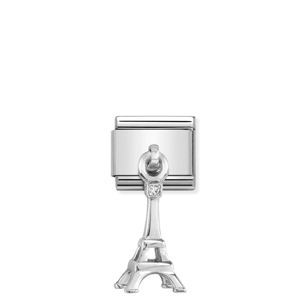 Nomination Eiffel Tower Charm - Stainless Steel/Cubic Zirconia
