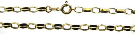 Vintage 9ct Yellow Gold Oval Belcher Link Chain 21'