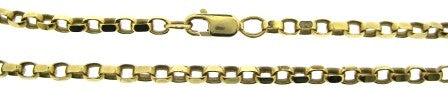 Vintage 9ct Yellow Gold Oval Belcher Link Chain 20.5'