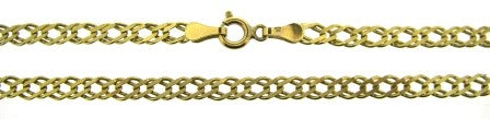 Vintage 9ct Yellow Gold Double Curb Link Chain 20'
