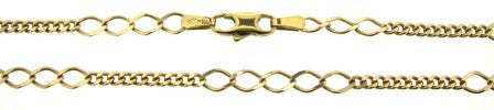 Vintage 9ct Yellow Gold Figaro Link Chain 18'